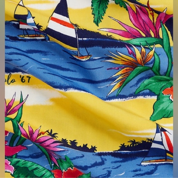 NWT Polo Ralph Lauren Classic Fit Tropical-Print Camp Shirt - Picture 6 of 12
